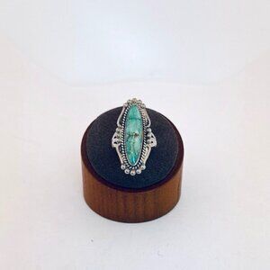 Vintage Navajo Turquoise Ring 925 Sterling Silver Estate Size 4.75